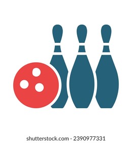 Bowling Pins Vector Glyph Two Color Icon For Personal And Commercial Use.
