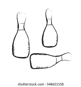 bowling pins, vector icon