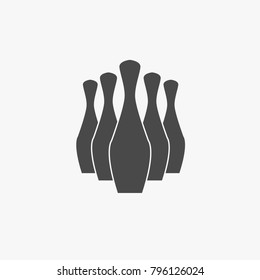 bowling pins vector icon five for bowling spprt