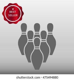 Bowling Pins Vector Icon Illustration