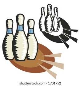 Bowling pins. Vector illustration