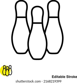 Bowling Pins Vector Line Icon