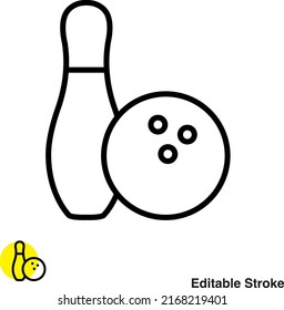 Bowling Pins Vector Line Icon