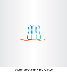 bowling pins vector logo icon play