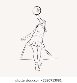 Bowling player line art illustration