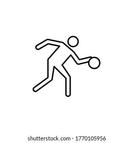 bowling, player line icon. Signs and symbols can be used for web, logo, mobile app, UI, UX