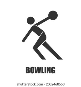 Bowling player pictogram. Trying to throw the ball.