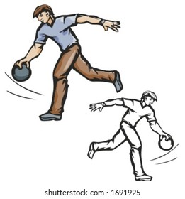 Bowling player. Vector illustration