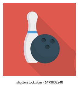 bowling for playing game flat icon