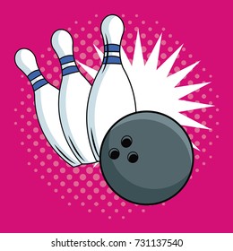 Bowling Pop Art Cartoon