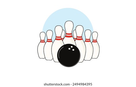 Bowling poster with ball pins vector illustration design. 