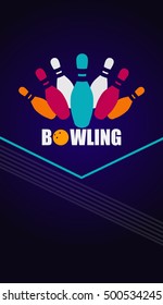 Bowling poster. ball,pins