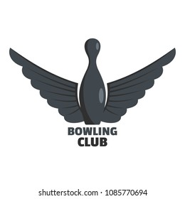 Bowling prize logo. Flat illustration of bowling prize vector logo for web