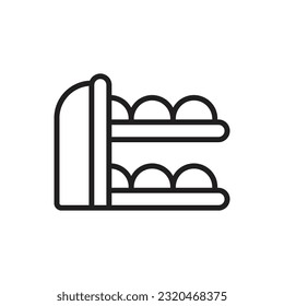 Bowling Rack Outline Icon Vector Illustration