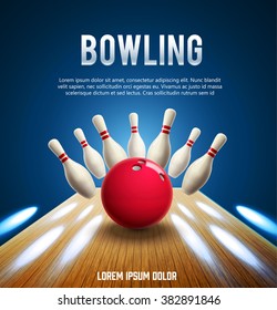 bowling realistic theme eps 10   - Shutterstock ID 382891846