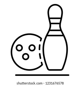 Bowling recreation icon. Outline bowling recreation vector icon for web design isolated on white background