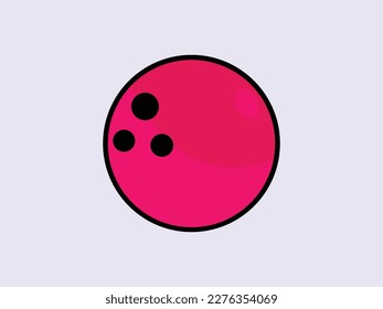 bowling red ball simple vector logo
