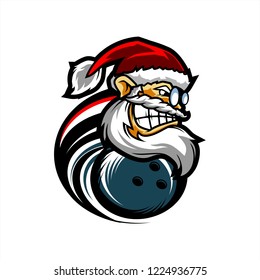 Bowling Santa Logo