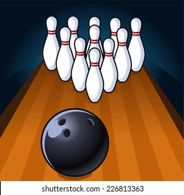 Bowling scene illustration