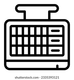 Icono de la línea de la puntuación de boliche, concepto de boliche, signo del panel del torneo deportivo sobre fondo blanco, icono del tablero de información en el estilo de contorno para el concepto móvil y el diseño web. Gráficos vectoriales