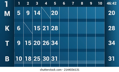 Bowling score sheet template. Bowling table information of players