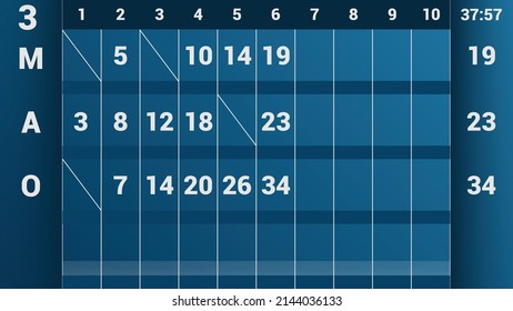 Bowling score sheet template. Bowling table information of players
