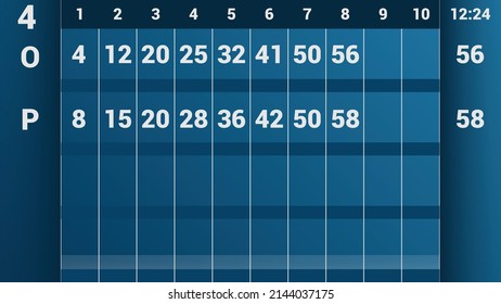 Bowling score sheet template. Bowling table information of players