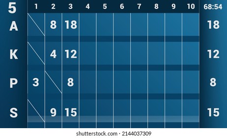 Bowling score sheet template. Bowling table information of players