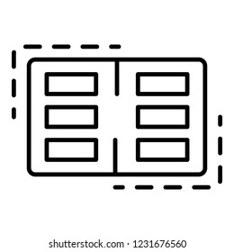 Bowling score table icon. Outline bowling score table vector icon for web design isolated on white background