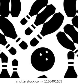 Bowling. Seamless pattern. Vector image.