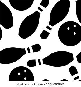 Bowling. Seamless pattern. Vector image.