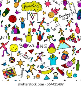 Bowling, seamless pattern for your design