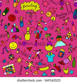 Bowling, seamless pattern for your design