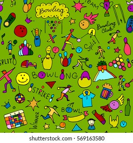 Bowling, seamless pattern for your design