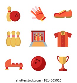 bowling set icon of color style  vector illustration design