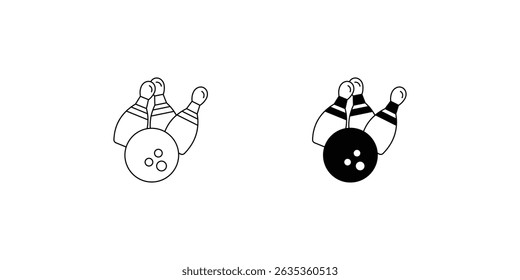 bowling set icon with white background vector stock illustration