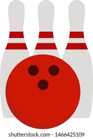 Bowling set simple illustration on white background