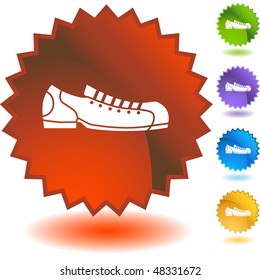Bowling shoe icon button symbol isolated on a background.