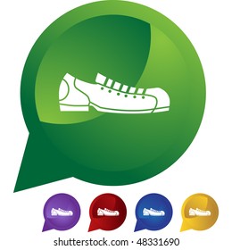 Bowling shoe icon button symbol isolated on a background.