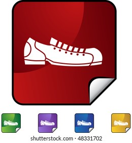 Bowling shoe icon button symbol isolated on a background.