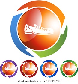 Bowling shoe icon button symbol isolated on a background.