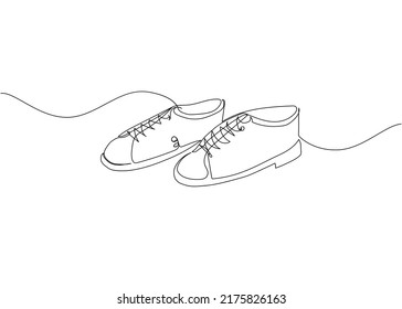 Bowling shoes, footwear one line art. Continuous line drawing of entertainment, sport, hobby, tournament, game, activity, competitive, leisure, professional, play.