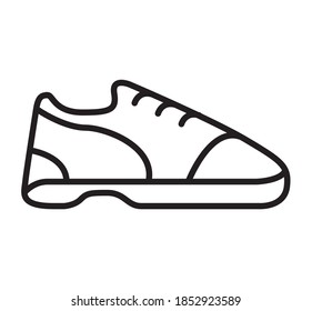 Bowling shoes icon. Outline shoes sign.Sport footwear.Vector isolated on white background.Illustration linear boot.