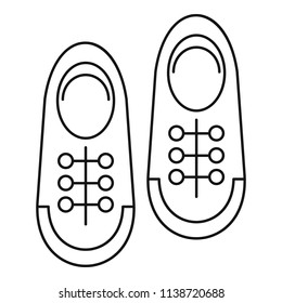 Bowling shoes icon. Outline bowling shoes vector icon for web design isolated on white background
