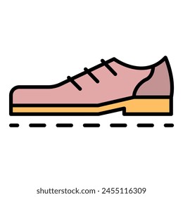 Bowling shoes icon. Outline bowling shoes vector icon color flat isolated on white