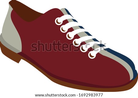 Bowling shoes, illustration, vector on white background
