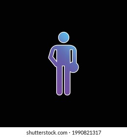 Bowling Silhouette blauer Farbverlauf-Vektorsymbol