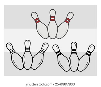 Bowling, Bowling Silueta, Juego de bolos, Bola de bolos, Golpe, Pines Png, Contorno, Clipart, Clipart