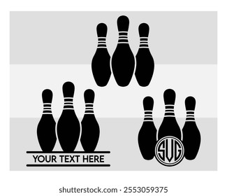 Bowling, Bowling Silhouette, Bowling Game, Bowling Ball, Strike, Pins Png, Outline, Clipart,