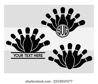 Bowling, Bowling Silhouette, Bowling Game, Bowling Ball, Strike, Pins Png, Outline, Clipart,